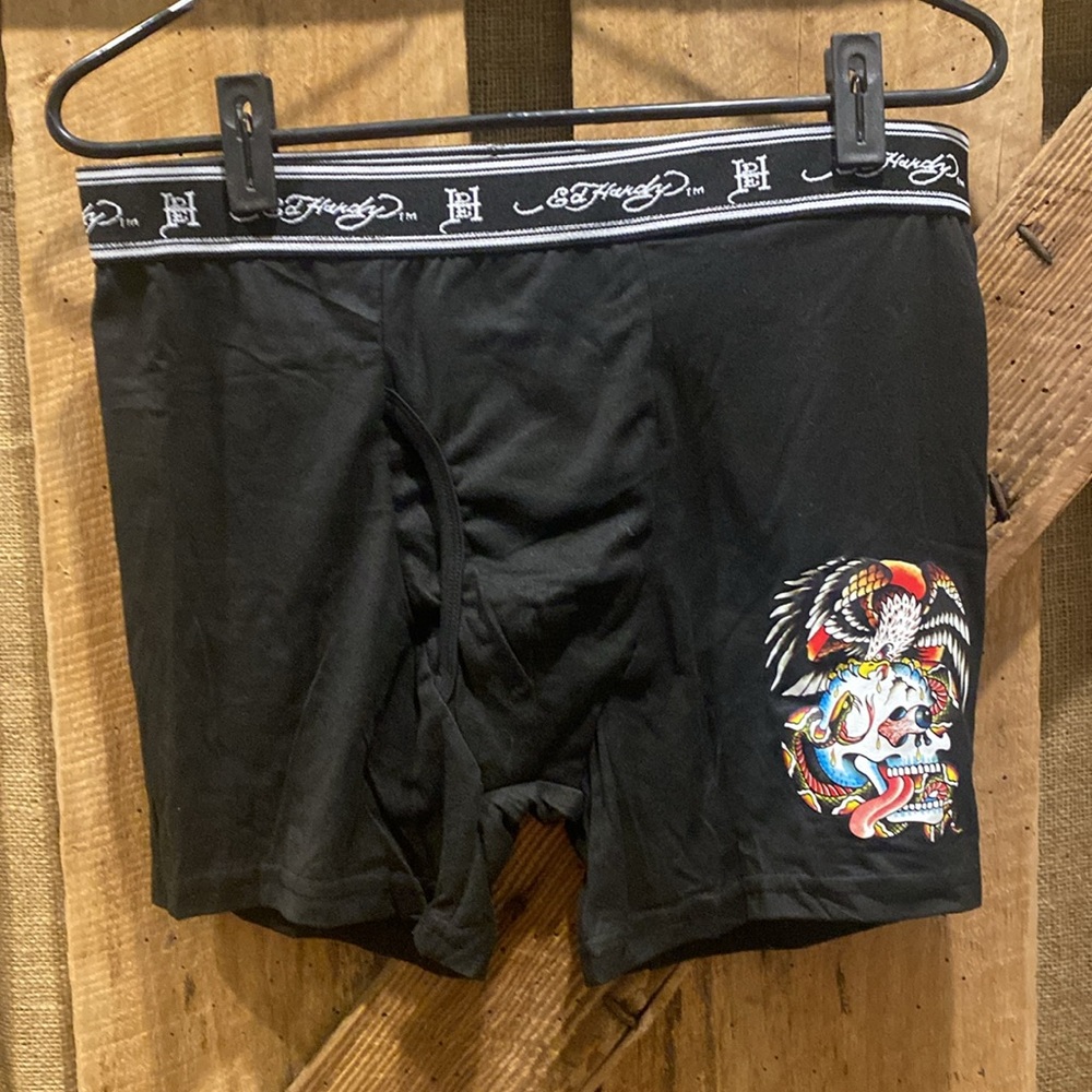 3 Ed Hardy Boxer Briefs with Skull Design etc.